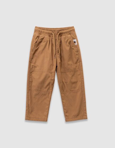 Pantalón camel forrado cintura elástica niño - IKKS