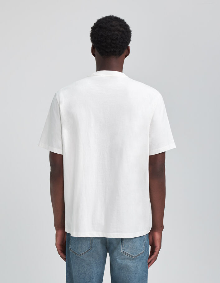T-shirt blanc bio maxi lettres esprit College Homme-3