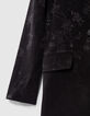 Women’s black plant motif jacquard suit jacket-7
