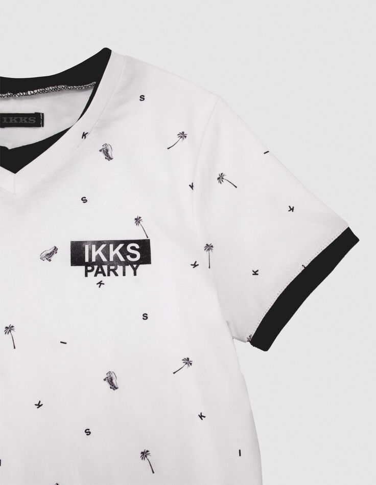 Boys’ white trompe-l'oeil T-shirt with motif-3
