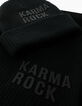 Bonnet et écharpe "KARMA ROCK" en tricot noir femme-2