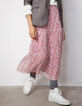Falda larga amplia volantes floral mujer-1