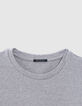Tee-shirt manches courtes gris message-3