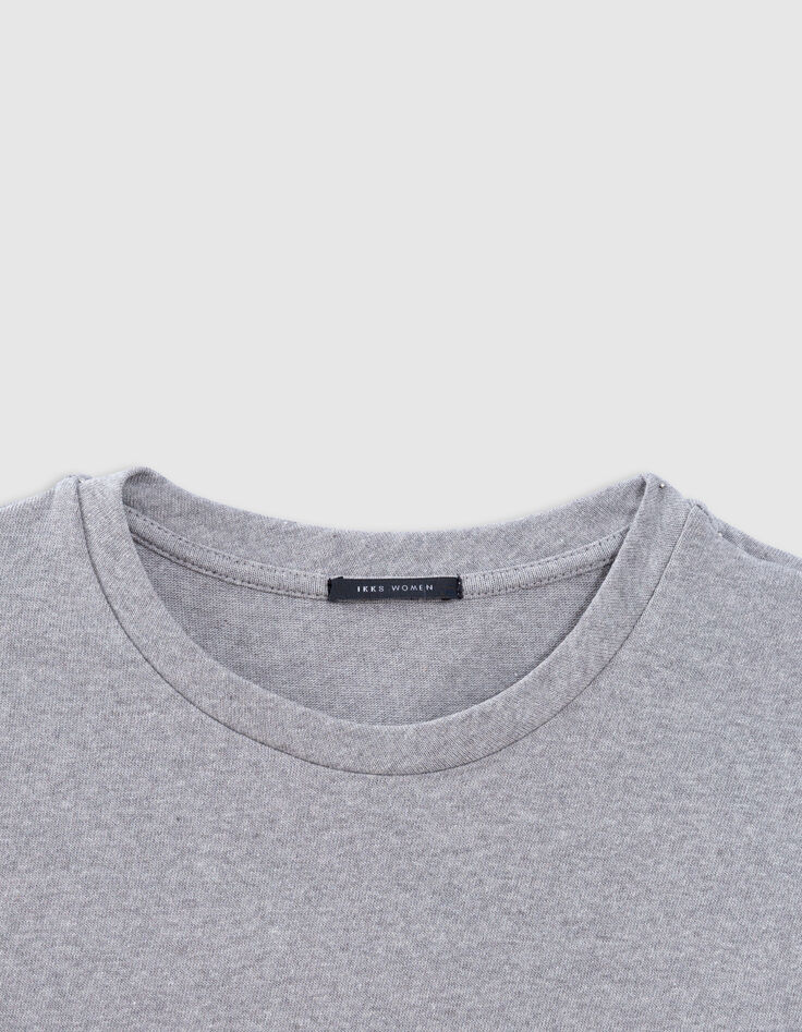 Tee-shirt manches courtes gris message-3