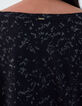Zwart T-shirt metallic dierenprint dames-5