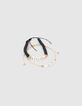 Girls’ vanilla and black slogan beaded bracelets-2