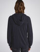 Schwarze Herrenkapuzenjacke aus 3D-Strick-2