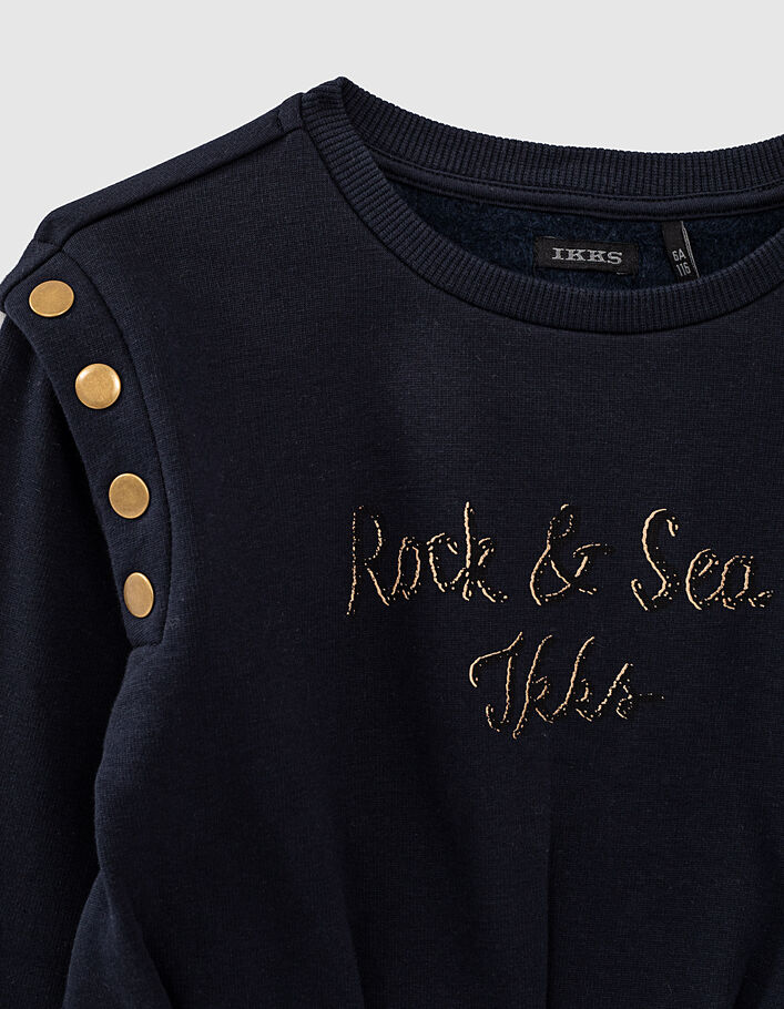 Girls’ dark navy sailor-style sweatshirt - IKKS