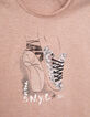 Girls&rsquo; pink ballet shoe-trainers T-shirt-4