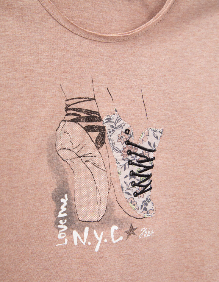 Girls&rsquo; pink ballet shoe-trainers T-shirt-4