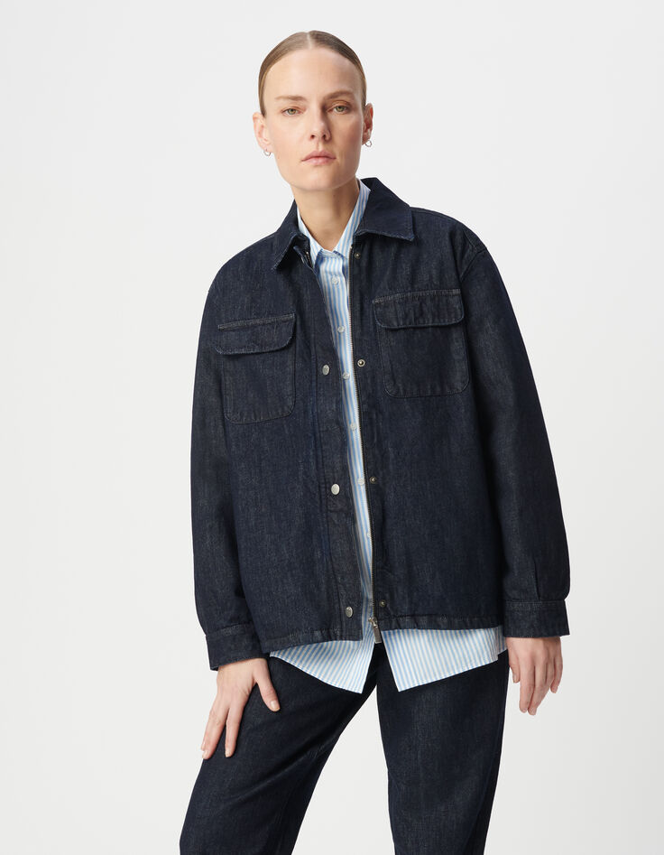 Damen Saharienne mit Reißverschluss aus Denim und recycelter Baumwolle-3
