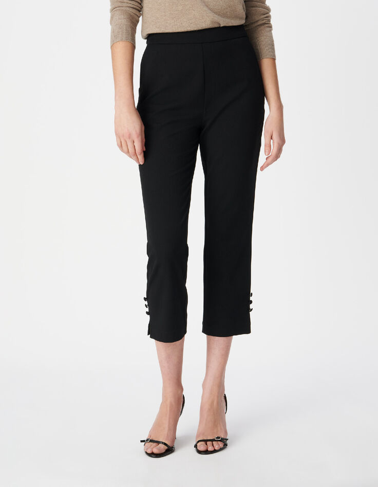 Schwarze Hosen f&uuml;r Damen in mittlerer Wadenl&auml;nge-2