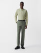 Men’s khaki poplin SLIM shirt-3