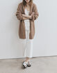 Cardigan beige en maille effet poil femme-6