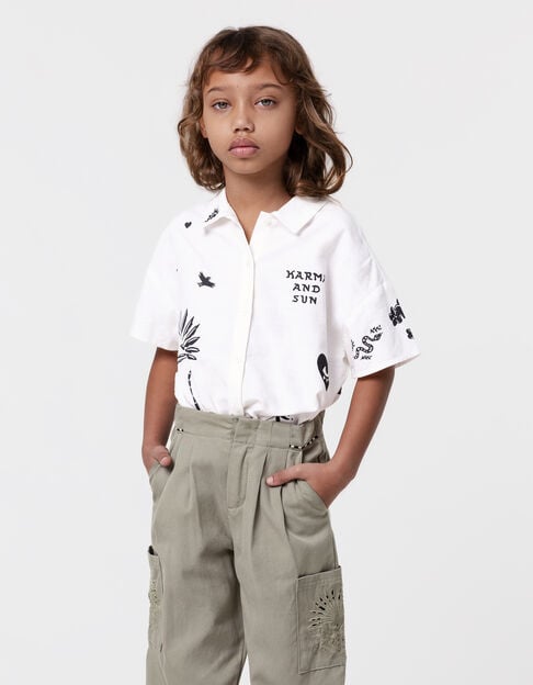 Chemise blanche imprimé maxi motifs fille - IKKS