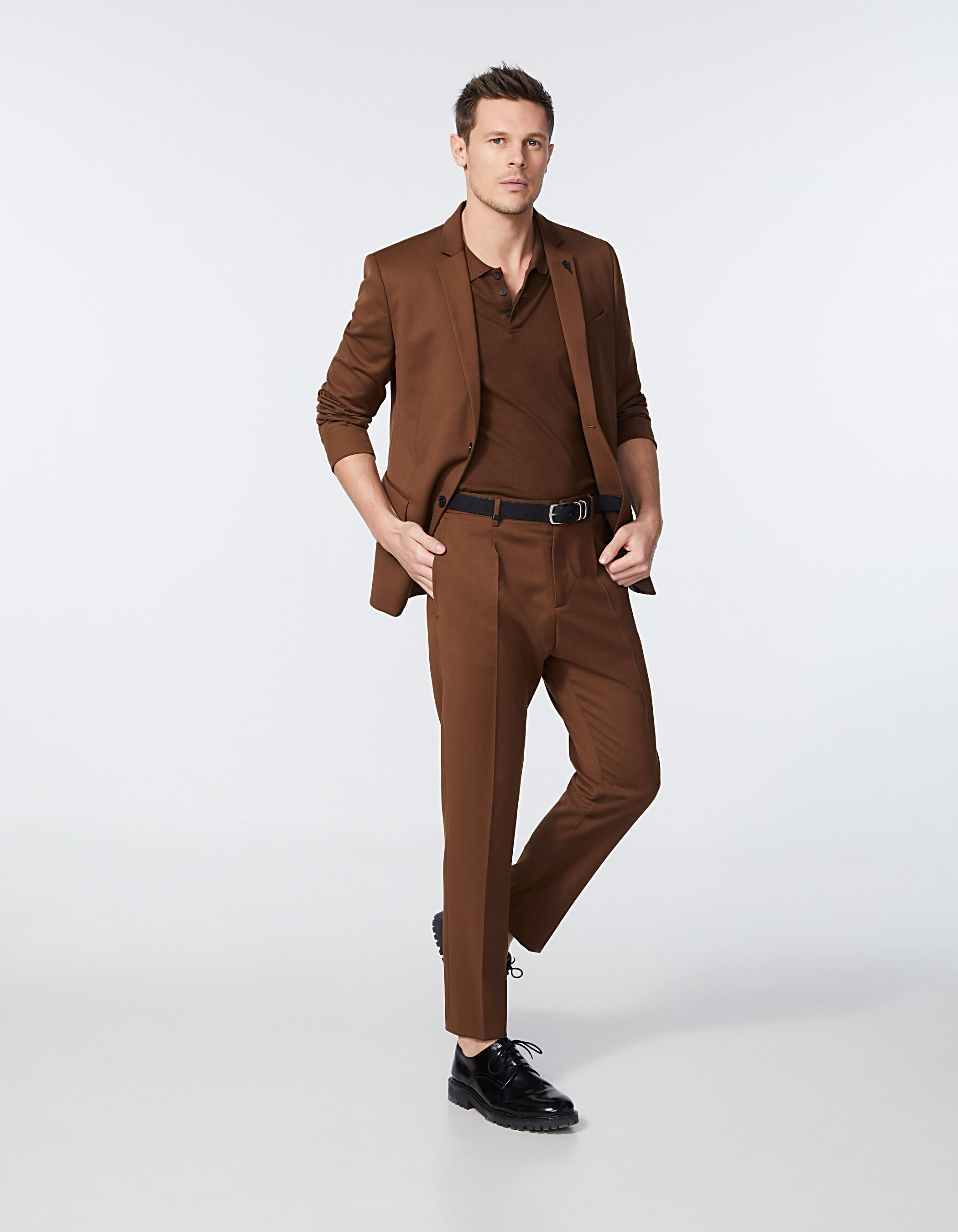 Mens cropped suit trousers on sale