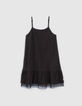 Schwarzes 2-in-1-M&auml;dchenkleid mit wei&szlig;em T-Shirt-3
