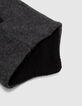 Boys&rsquo; grey fur-lined knit snood with dice badge-4