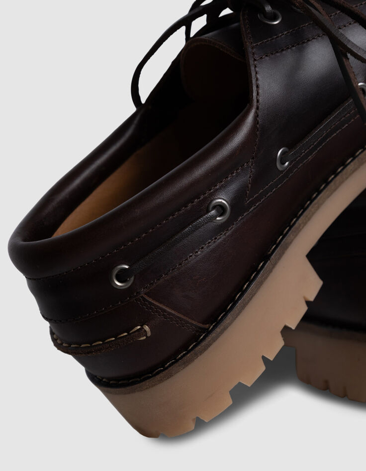 Heren bruine leren bootschoenen-5