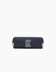 Estuche doble 22 cm navy y rosa polvoroso K niña -1