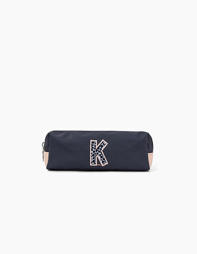 Estuche doble 22 cm navy y rosa polvoroso K niña  - IKKS