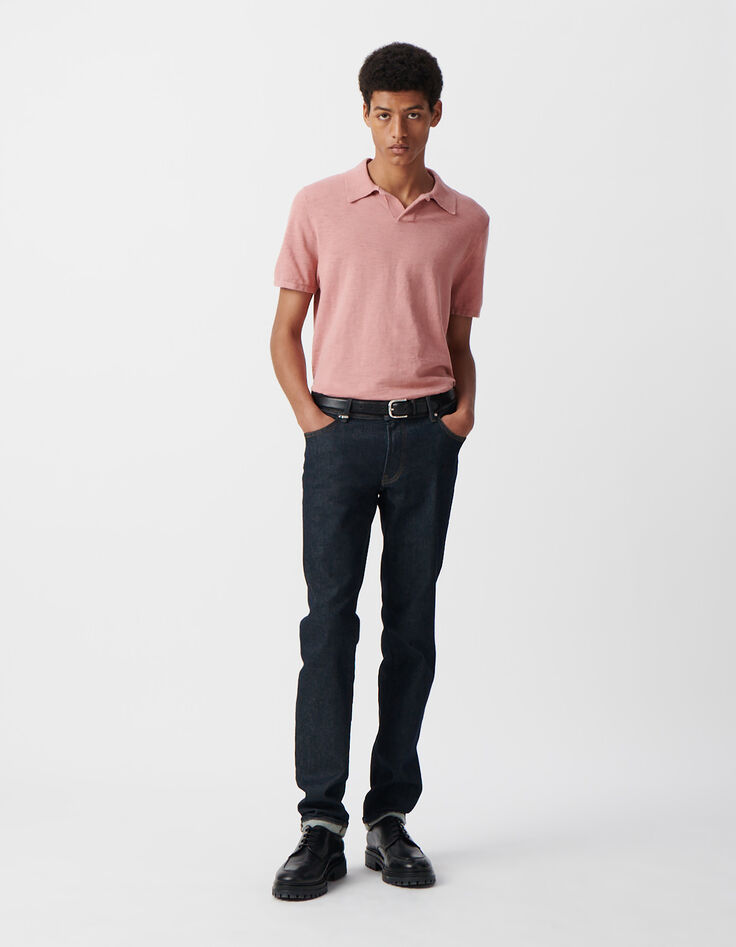 Men’s sakura slub knit polo shirt-1