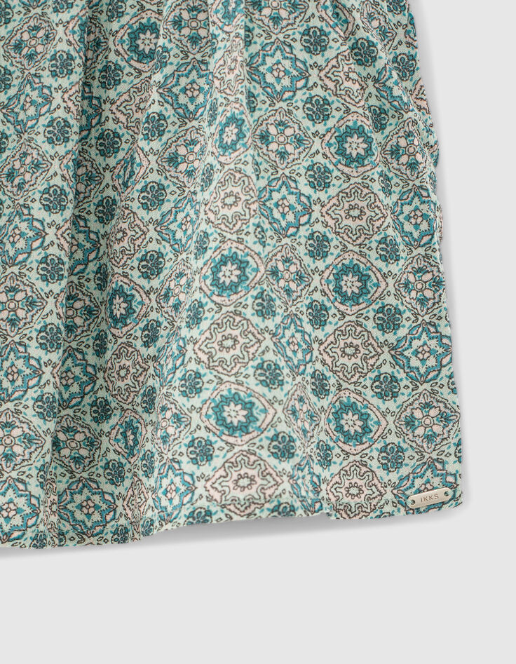 Top holgado aguamarina con estampado geom&eacute;trico ni&ntilde;a-5