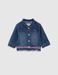 Chaqueta vaquera azul bordado espalda bebé niña-1