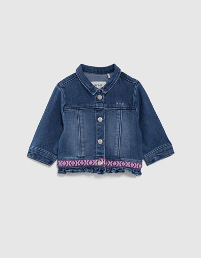 Chaqueta vaquera azul bordado espalda bebé niña - IKKS