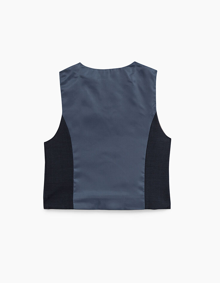 Boys’ navy suit waistcoat -5