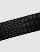 Ceinture robe noire cuir embossé effet croco Femme-3