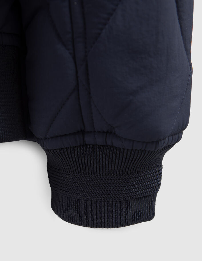 Boys' navy Varsity-style padded jacket - IKKS