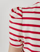 Women’s sailor stripe-style cotton T-shirt, chest badges-5