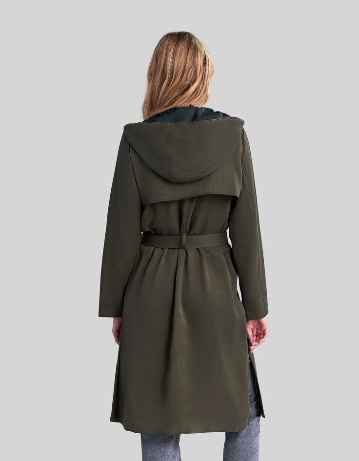 Trench caqui Lyocell® capucha mujer-3