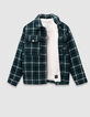 Blouson surchemise à carreaux vert fourré garçon-5