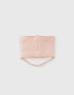 Snood rose poudr&eacute; tricot lurex fourr&eacute; b&eacute;b&eacute; fille-3