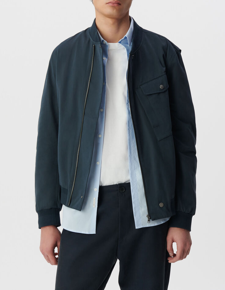 Men&rsquo;s ink soft nylon bomber jacket-7