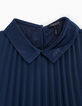 Robe navy plissée à col fille-4