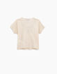 Girls&rsquo; ecru necklace embroidery T-shirt-4