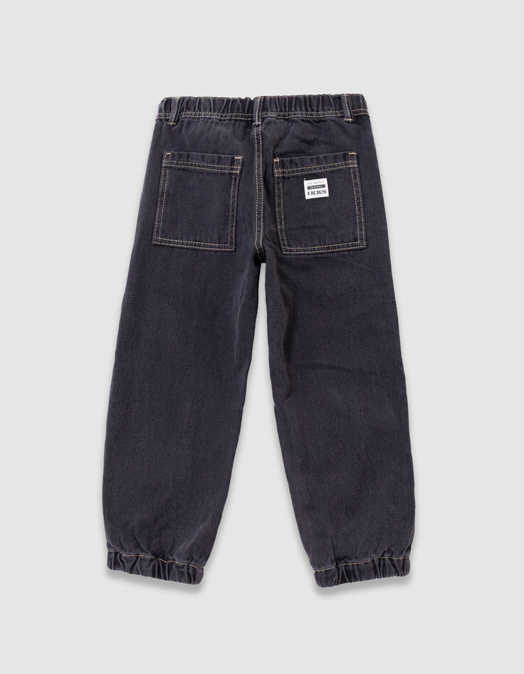 Jean jogger loose noir garçon-5