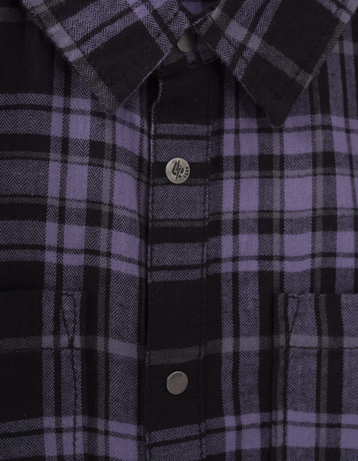 Boys’ purple check mix shirt-7