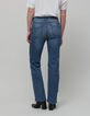 Women's blue green bootcut jeans-4