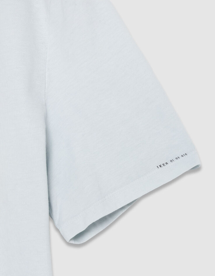 Camiseta azul claro de algod&oacute;n org&aacute;nico Cuello redondo-8