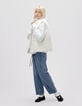 Girls’ 2-in-1 ecru hooded cardigan and waistcoat-1 Girls’ 2-in-1 ecru hooded cardigan and waistcoat-1