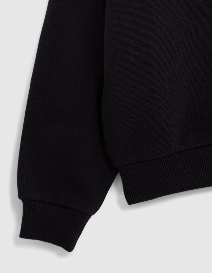 Zwarte sweater luipaardblik, geborduurde lovertjes meisjes-4