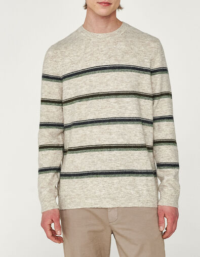 Men’s mastic triple-stripe knit sweater - IKKS