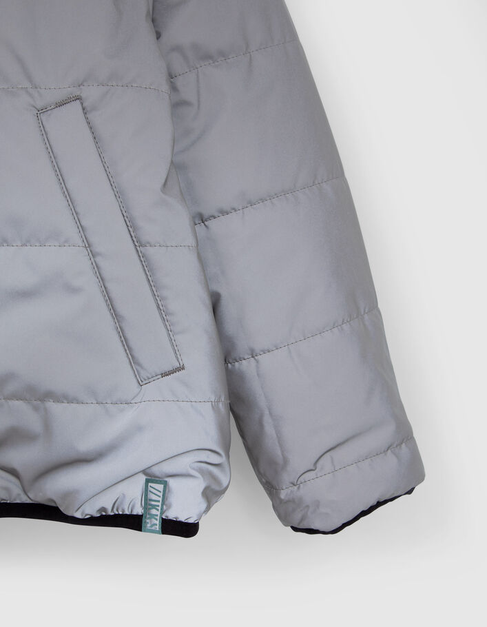 Jungenwendesteppjacke in Grün oder reflektierendem Grau-7