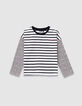 Ecru matrozenshirt biokatoen strikjes mouwen meisjes-2