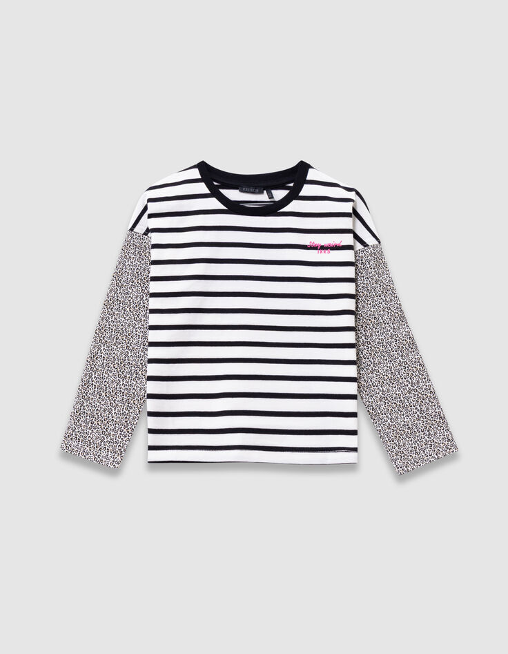 Camiseta marinera crudo algodón mangas lazos niña-2 Camiseta marinera crudo algodón mangas lazos niña-2