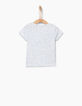 Wit T-shirt met stokstaartje voor babyjongens -3